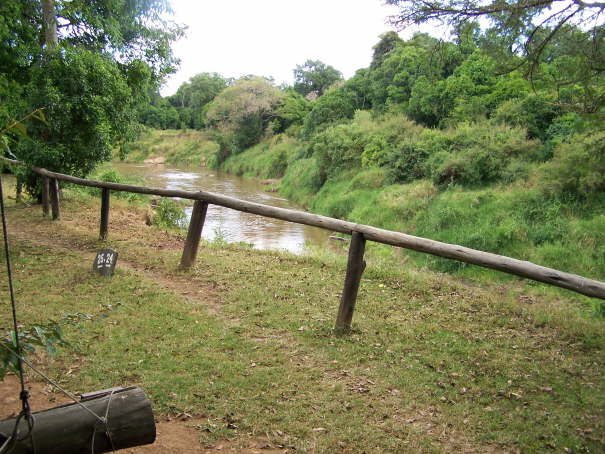 View from river facing tents